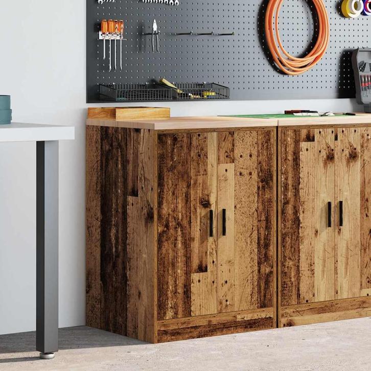 vidaXL Garagekast 60x51x85 cm massief grenenhout oud hout, Zakelijke goederen, Kantoor en Winkelinrichting | Magazijn, Stelling en Opslag