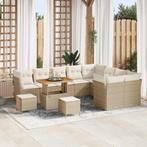 vidaXL Tuinbank Set 12 pcs Beige poly rattan, Tuin en Terras, Verzenden, Nieuw