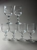 Bohemian glass - Wijnglas (6) - Hertenmotief - elk glas is, Antiek en Kunst