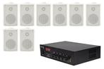 Geluidsinstallatie Met Compacte 100V Versterker En 8 Witte, Audio, Tv en Foto, Nieuw