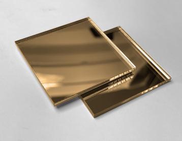 Set van 30 kleine vierkante spiegeltjes (3x50x50 mm, goud) beschikbaar voor biedingen