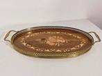 Dienblad - Ovale Venetiaanse dienblad met bloemmotief, Antiek en Kunst
