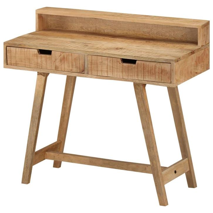 vidaXL Bureau 100x45x90 cm massief ruw mangohout, Huis en Inrichting, Bureaus, Nieuw, Verzenden