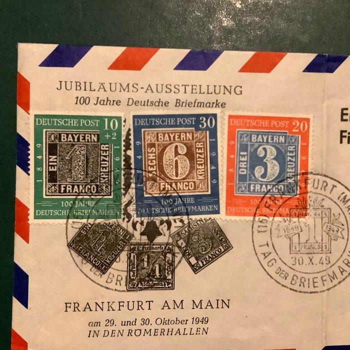 Duitsland, Bondsrepubliek 1949 - 100 jaar postzegels en UPU, Timbres & Monnaies, Timbres | Europe | Allemagne