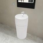 vidaXL Staande wastafel met overloop en kraangat wit rond, Doe-het-zelf en Bouw, Sanitair, Verzenden, Nieuw