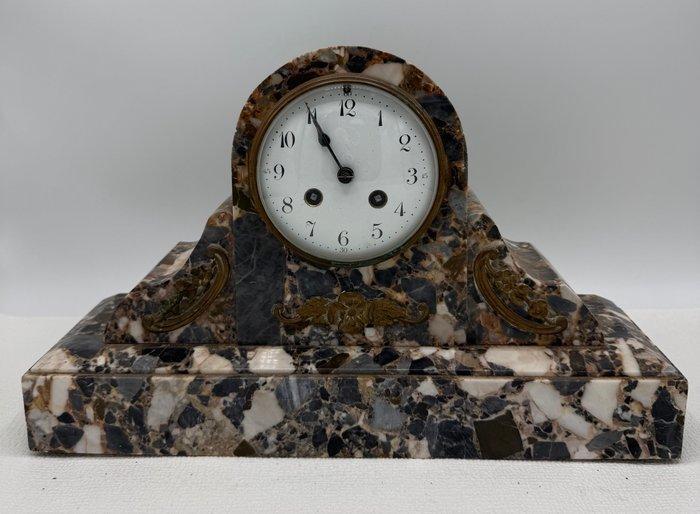 Horloge - Marbre, Bronze - 1910-1920 - Fabrication française, Antiquités & Art, Antiquités | Horloges