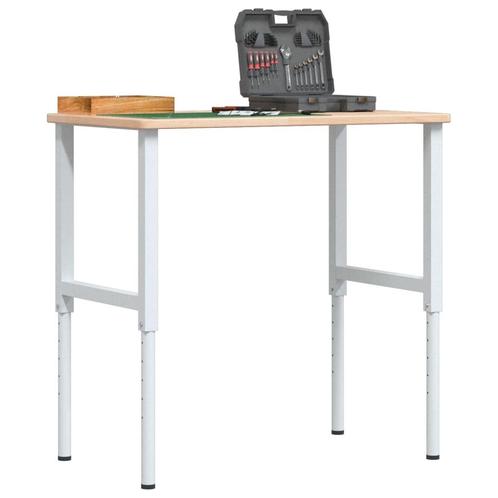 vidaXL Werkbank rechthoekig 100x60x(71,5-98) cm massief, Doe-het-zelf en Bouw, Werkbanken, Nieuw, Verzenden