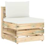 vidaXL Middenbank sectioneel met kussens groen geïmpregneerd, Tuin en Terras, Tuinsets en Loungesets, Verzenden, Nieuw