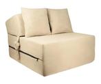Luxe logeermatras - beige velours - opvouwbaar camping re..., Ophalen of Verzenden, Nieuw