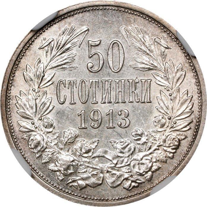 Bulgarije. Ferdinand I. 50 Stotinki 1913 - NGC MS62, Postzegels en Munten, Munten | Europa | Niet-Euromunten