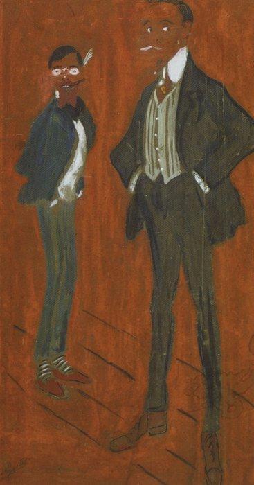 Leo Gestel (1881-1941) - Twee studenten, Antiek en Kunst, Kunst | Schilderijen | Modern