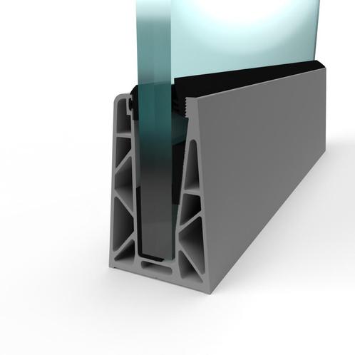 Castel balustrade vloerprofiel-Aluminium-2000 mm, Doe-het-zelf en Bouw, Glas en Ramen, Nieuw, Verzenden