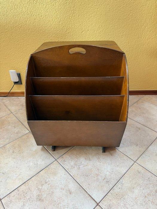 Tijdschriftenhouder - Eik - Krantenrek met tafel, Antiquités & Art, Curiosités & Brocante
