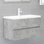 vidaXL Wastafelkast 80x38,5x45 cm bewerkt hout betongrijs, Huis en Inrichting, Badkamer | Badkamermeubels, Verzenden, Nieuw