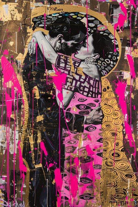 Dine Chanima (XX-XXI) - (XXL) Giant Street Kiss In Motion, Antiek en Kunst, Kunst | Designobjecten