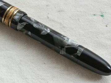 Vintage Fountain Pen Black Pearl Marbled Germany 1950 - beschikbaar voor biedingen
