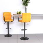 vidaXL Tabourets de bar lot de 2 jaune moutarde tissu, Maison & Meubles, Verzenden, Neuf