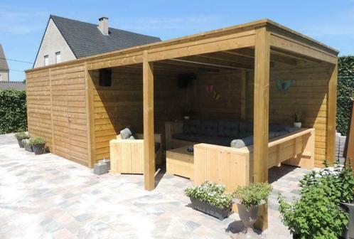 Houten tuinhuis met overkapping 3.18 X 8.94 | Dinowood, Tuin en Terras, Tuinhuizen, 200 tot 400 cm, Zonder ramen, 500 cm of meer