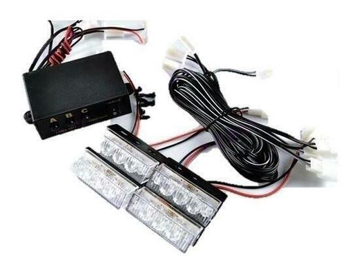 ORANJE / WIT 4 X 3 LED Flash zwaailicht 12V -flitser, Auto-onderdelen, Verlichting, Verzenden