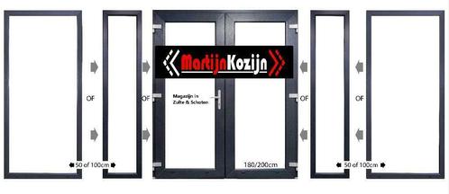 PVC Dubbele deuren met zijlichten beschikbaar, Doe-het-zelf en Bouw, Deuren en Vliegenramen, Nieuw, Kunststof, Buitendeur, 200 tot 215 cm