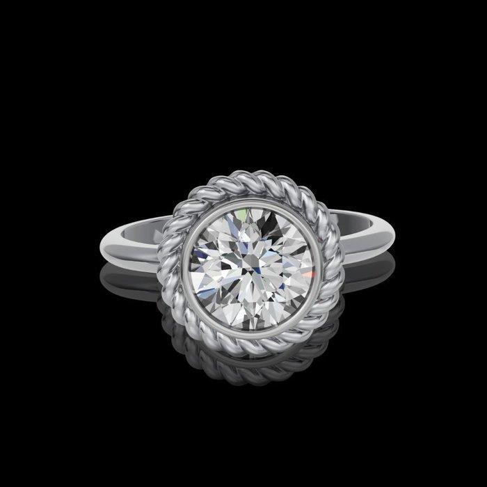 Ring - 14 karaat Witgoud - 2.07ct. tw. Diamant (Lab-grown), Handtassen en Accessoires, Ringen
