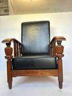 Chaise - Fauteuil vintage en chêne des années 60 avec pieds