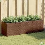 vidaXL Plantenbak met 3 potten 105x30x32 cm poly rattan, Verzenden, Nieuw