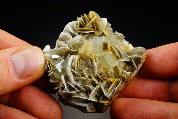 Combinaison TOP AQUAMARINE et MICA échantillon de haute, Verzamelen, Mineralen en Fossielen