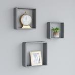 vidaXL Wandschappen kubus 3 st MDF grijs, Huis en Inrichting, Verzenden, Nieuw