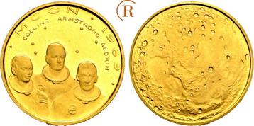 Goud medaille auf die Mondlandung 1969 Usa: beschikbaar voor biedingen