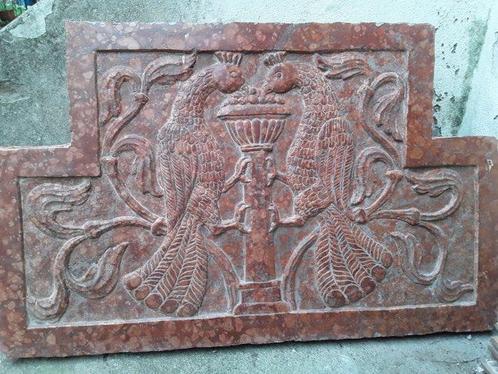 Relief, Pavoni - 47 cm - Marbre, Antiek en Kunst, Antiek | Keramiek en Aardewerk
