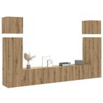 vidaXL 8-delig Tv-meubelset wandmontage bewerkt hout, Huis en Inrichting, Verzenden, Nieuw