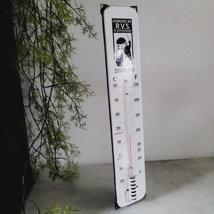 RVS Verzekeringen, Emaille Reclamebord & Thermometer,, Antiquités & Art, Antiquités | Assiettes décoratives & Carrelages