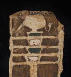 Oud-Egypte Textielfragment dat een Djed-zuil met een