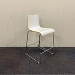 barkruk zithoogte 61 cm, wit - chroom, Huis en Inrichting, Barkrukken, Gebruikt