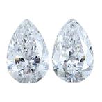 2 pcs Diamanten - 1.40 ct - Briljant, Peer - D (kleurloos) -, Bijoux, Sacs & Beauté, Pierres précieuses
