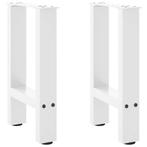 vidaXL Salontafelpoten 2 st 28x(42-43) cm staal wit, Huis en Inrichting, Verzenden, Nieuw