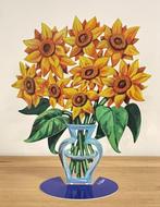 David Gerstein (1944) - Flowers Sunflowers Vase, Antiek en Kunst, Kunst | Schilderijen | Modern