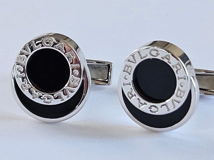 Bvlgari - Manchetknopen Zilver Onyx, Handtassen en Accessoires, Antieke sieraden