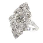 Ring - 18 karaat Platina, Witgoud -  1.17ct. tw. Diamant, Handtassen en Accessoires, Nieuw