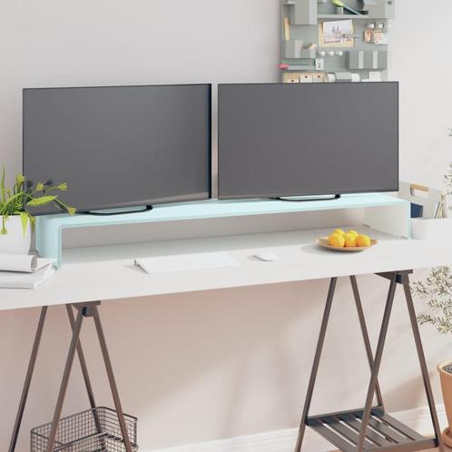 vidaXL TV-meubel/monitorverhoger 120x30x13 cm glas groen, Huis en Inrichting, Kasten |Televisiemeubels, Nieuw, Verzenden