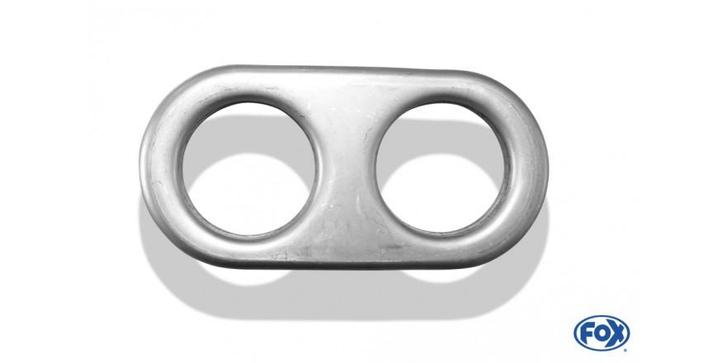 FOX Opzetdeksel voor uitlaat plat ovaal 160x80mm - gat: 2x50, Auto-onderdelen, Uitlaatsystemen, Nieuw, Verzenden