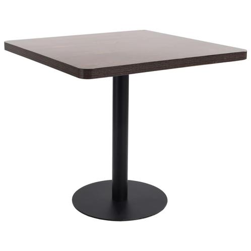 vidaXL Bistrotafel 80x80 cm MDF donkerbruin, Huis en Inrichting, Tafels | Eettafels, Nieuw, Verzenden