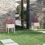vidaXL Plantenbakken 2 st 50x50x70 cm massief grenenhout wit, Tuin en Terras, Verzenden, Nieuw