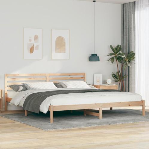 vidaXL Bedframe met hoofdeinde Bruin 200 x 220 cm Massief, Huis en Inrichting, Slaapkamer | Bedden, Nieuw, Verzenden