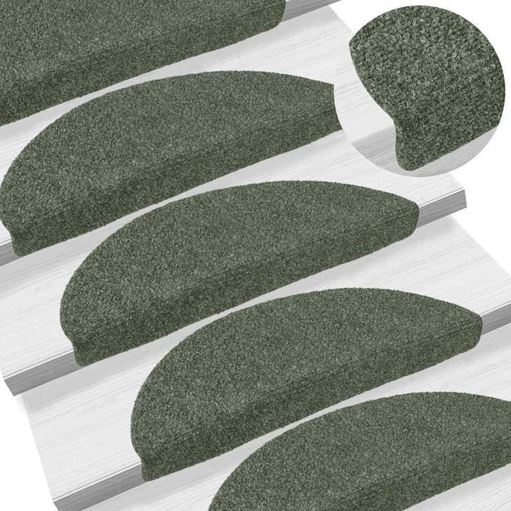 vidaXL Trapmatten Zelfklevend 15 stuks 56x17x3 cm Groen, Doe-het-zelf en Bouw, Ladders en Trappen, Nieuw, Verzenden