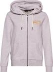 Superdry Vl Scripted Coll Ziphood Dames Vest - Lichtgrijs...