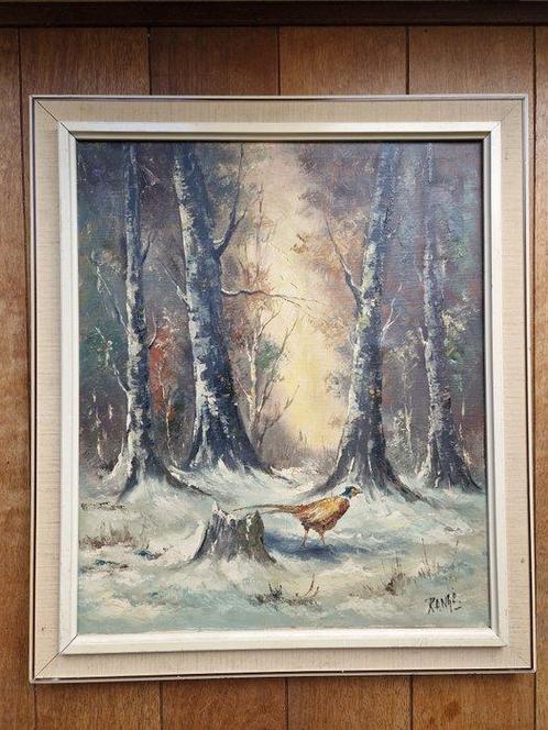 Rangé (XX), WJM Enneking (1933) - Fazant in winterlandschap, Antiek en Kunst, Kunst | Schilderijen | Klassiek