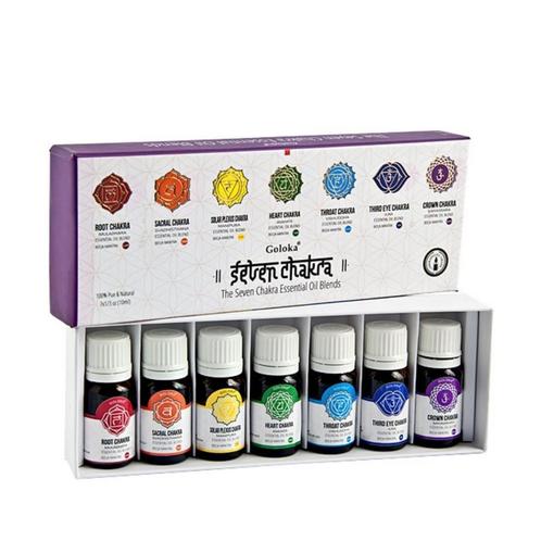 7 Chakra Essentiële Olie Giftset - Goloka, Sport en Fitness, Gezondheidsproducten en Wellness, Ophalen of Verzenden