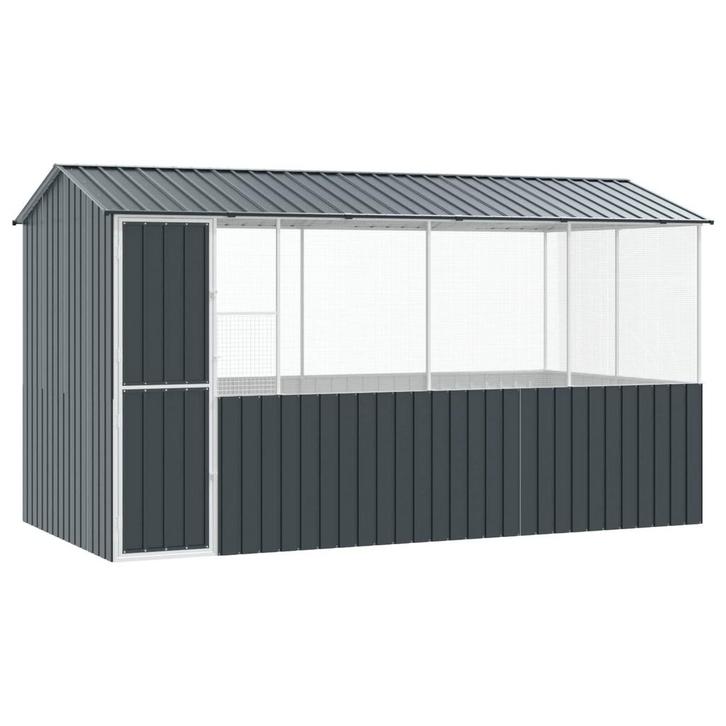 vidaXL Vogelkooi Antraciet 410 x 210 x 230 cm Gegevens staal, Dieren en Toebehoren, Vogels | Toebehoren, Nieuw, Verzenden